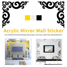 Винтажная диагональная рамка с рисунком фон декоративные 3D акриловые зеркальные настенные художественные наклейки гостиная спальня домашний декор