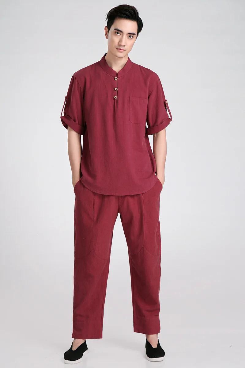 Chinese-style Chinese Style Crepe Linen Pants 2608-5 Flax Pants Harem Pants/Set