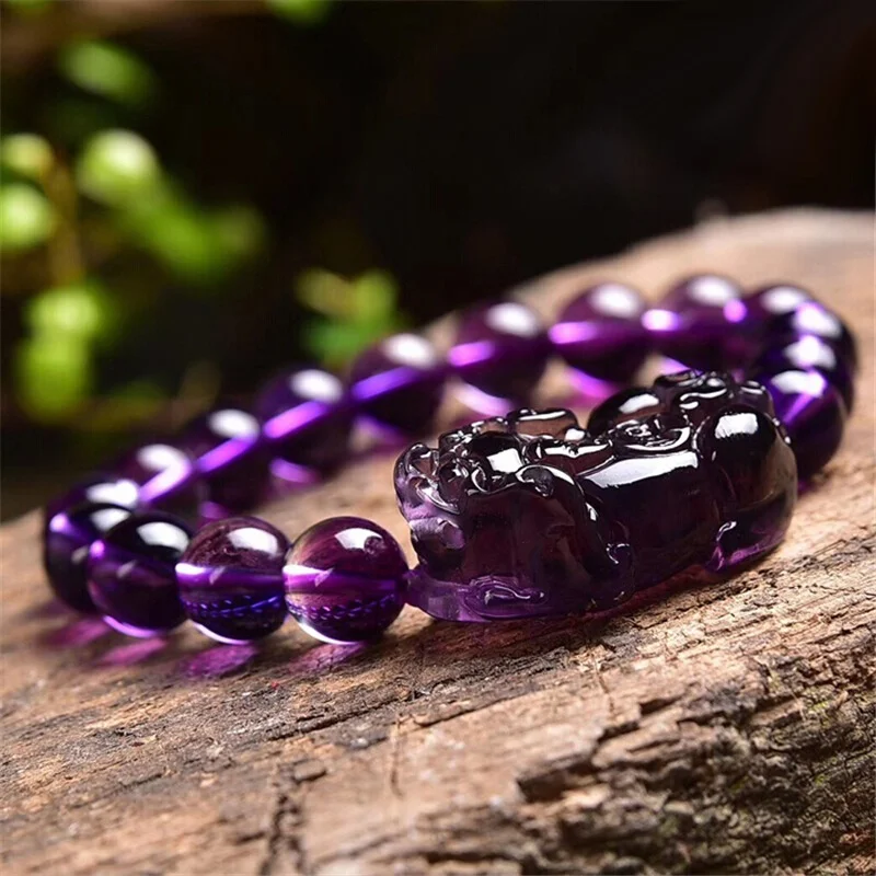 Bracelet Jewelry Feng Shui Wealth Bracelet Amethyst PIXIU Bracelet Crystal Beads Attract Lucky Gift for Man Woman Couple Friend Gifts