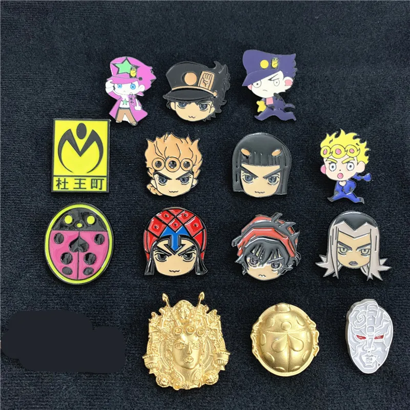 15 стилей JoJos Bizzare Приключения Золотой ветер металлический бейдж Брошь на булавке