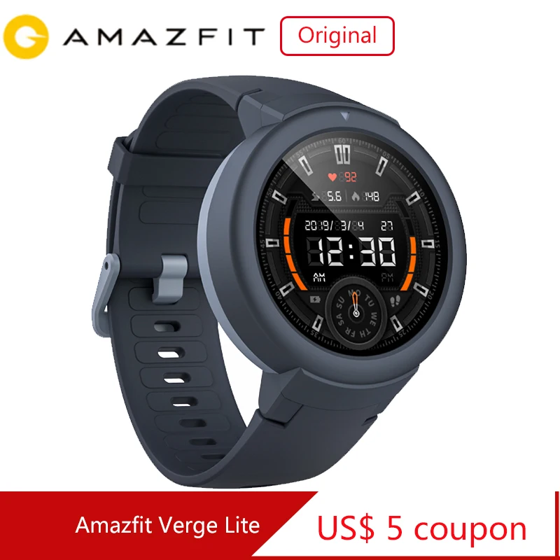 Оригинальные Смарт часы Amazfit Verge Lite gps 1 3 &quotAMOLED экран HR сенсор Срок службы батареи