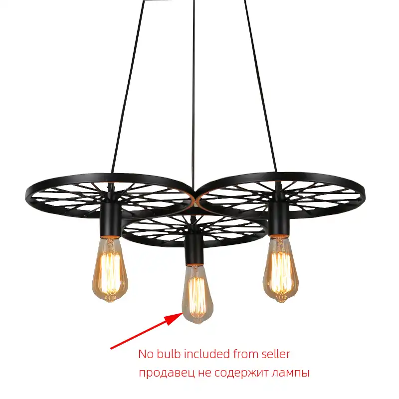 vintage retro loft lamparas luces para rueda de bicicleta industria del viento bar restaurante pub club sala de estar lampara colgante de comedor