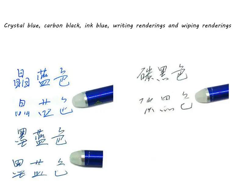 8Pcs/Set 0.5mm Black Blue Ink Gel Pen Erasable Refill Rod Erasable Pen Washable Handle Gel Ink Pens School Office Stationery