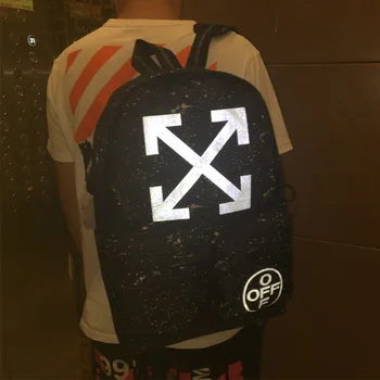 

OFF WHITE new 20SS backpack men and women splash ink arrow reflective student school bag backpack ins tide brand