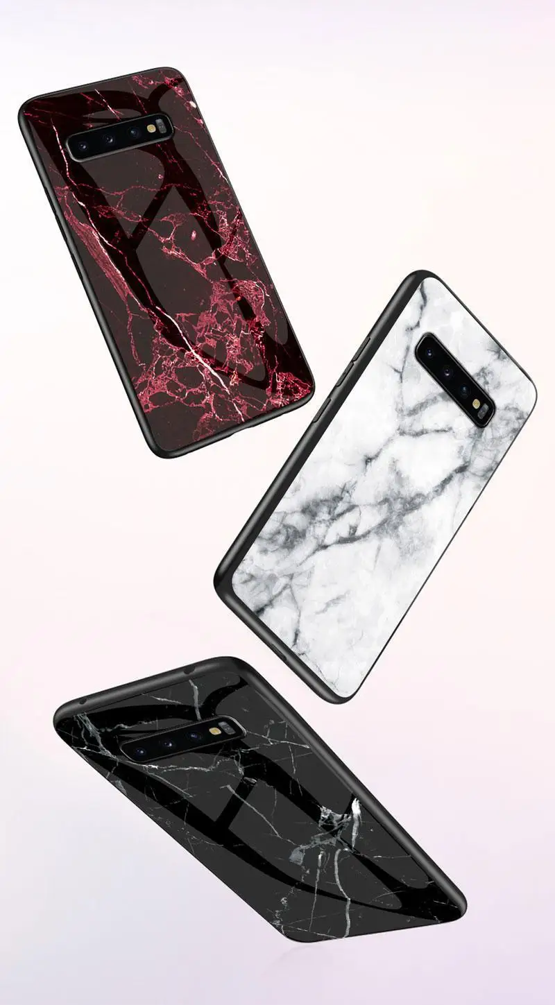 Закаленное Стекло чехол для телефона для samsung Galaxy A30 A50 A10 A70 S7 край S8 S9 S10E A6 A8 плюс A7 A9 Note 8 9 Красочная обложка