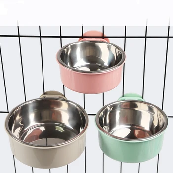 

Pet Bowl Stainless Steel Fixable Hanging Dog Bowl for Securing Dog Cage