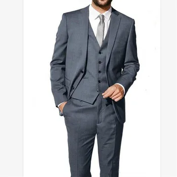 

New Classic Men’s Suit Smolking Noivo Terno Slim Fit Easculino Evening Suits For Men Grey latest coat pant design Tuxedo Trim Ha