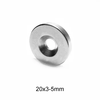 

5~100PCS 20x3-5 mm N35 Strong Magnets 20*3 mm Hole 5mm Countersunk Neodymium Magnet 20x3-5mm Permanent NdFeB Magnetic 20*3-5 mm