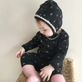 

Winter Baby Underwear Set Korean Cotton Baby Pajamas Lovely And Comfortable Bottoming Autumn Clothes And Trousers Send Hats