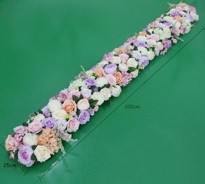 JAROWN Artificial 2M Rose Flower Row Wedding DIY Arched Door Decor Flores Silk Peony Road Cited Fake Flowers Home Party Decoration Maison (101)