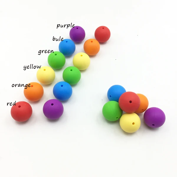 candy colors 8 50 шт., 15 мм, радужные силиконовые бусины для прорезывания зубов, безопасные Круглые бусины для прорезывания зубов для детей, сделай сам, жевательные разноцветные бусины для прорезывания зубов для младенцев - Цвет: candy colors 8