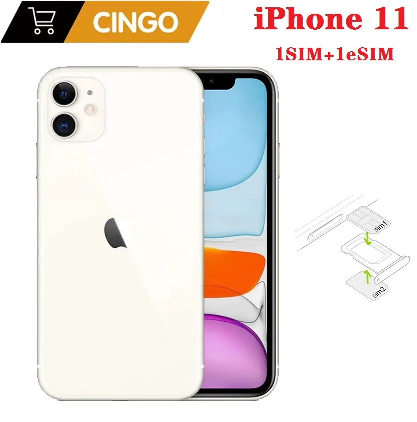 Оригинальный разблокированный Apple iPhone 11 64 Гб/128 ГБ/256 ГБ 3110 мАч двойная камера 12 МП