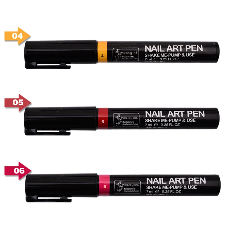ABVP ручка для нейл-арта 16 цветов Набор ручек для ногтей искусство для 3D нейл-арта DIY Украшение для ногтей Набор ручек 3D дизайн ногтей инструменты для красоты Pai