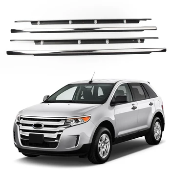 

4pcs/Set Car Front+Rear Weatherstrip Window Moulding Trim Door Seal Belt For Ford Edge 2008 2009 2010 2011 2012 2013 2014 Chrome