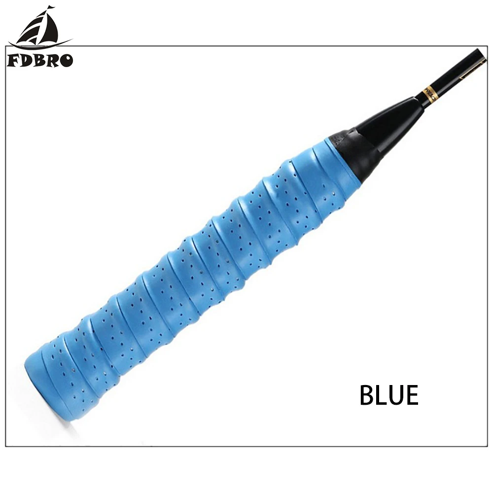 Ручка ракетки для бадминтона ручка лента Sweatband противоскользящая обмотка для ракетки летучая мышь теннисная цилиндрическая Рукоятка ремень ленты спорт, бадминтон части пот - Цвет: Синий
