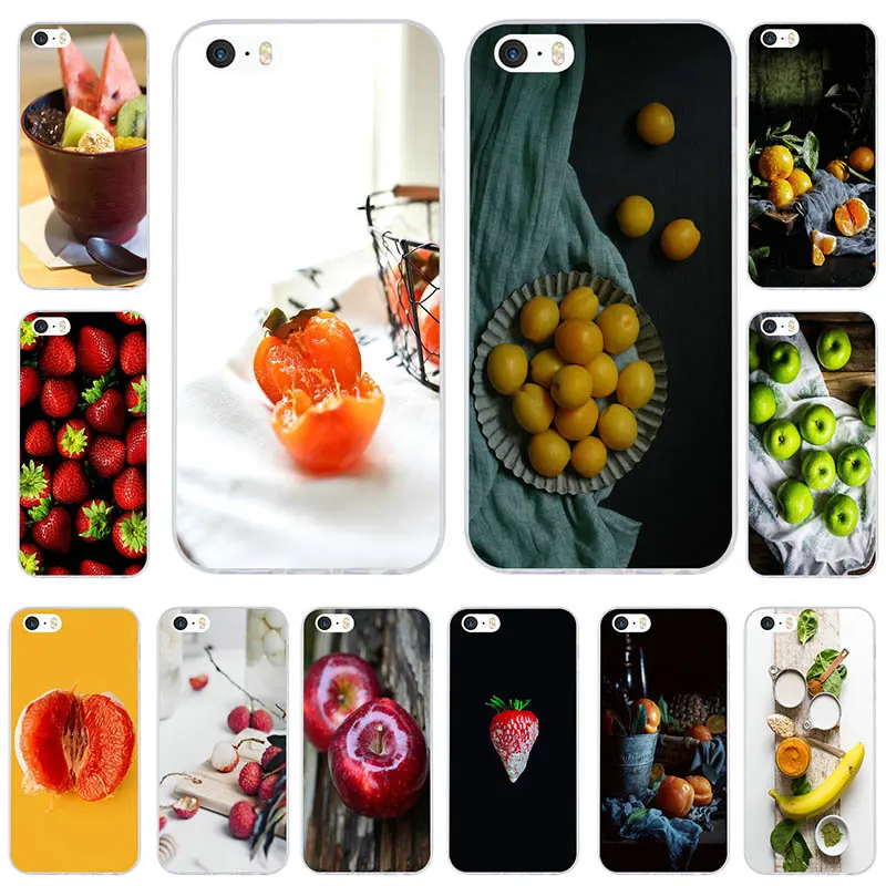 Soft TPU Silicone Mobile Phone Cases for iPhone X 10 7 6 6s 8 Plus 4 4S 5 5S SE 5C Bags Water Fruit Summer Banana Style | Мобильные