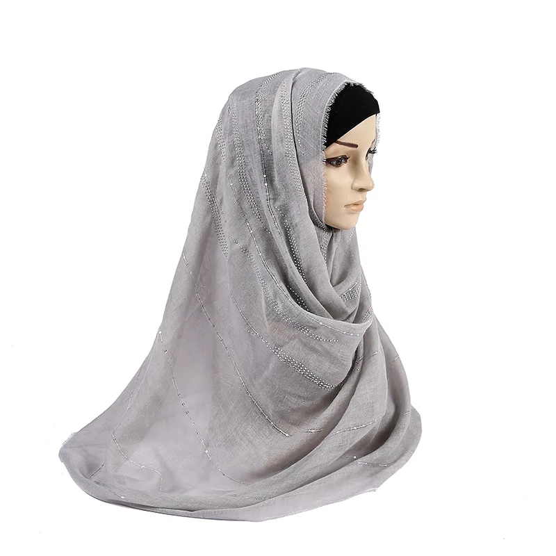 New Diamond Women Long Hijab Scarf Muslim Lady Hijab Caps Islam Clothing Turban Shawl Headscarves Hijab Underscarf Caps