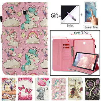 

For Samsung Galaxy Tab E 9.6 Inch T560 T561 Case Fashion PU Leather Flip Case SM-T560 SM-T561 3D Pattern Unicorn Cover Coque