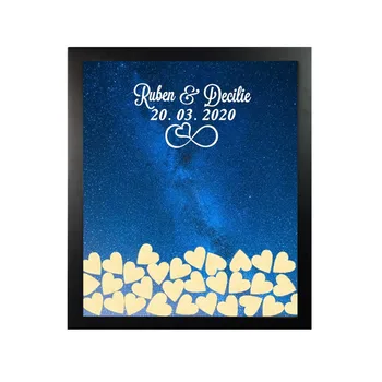 

Personalized infinity love star sky wedding Guest book Drop box signature Guest book alternative, birthday space drop top box