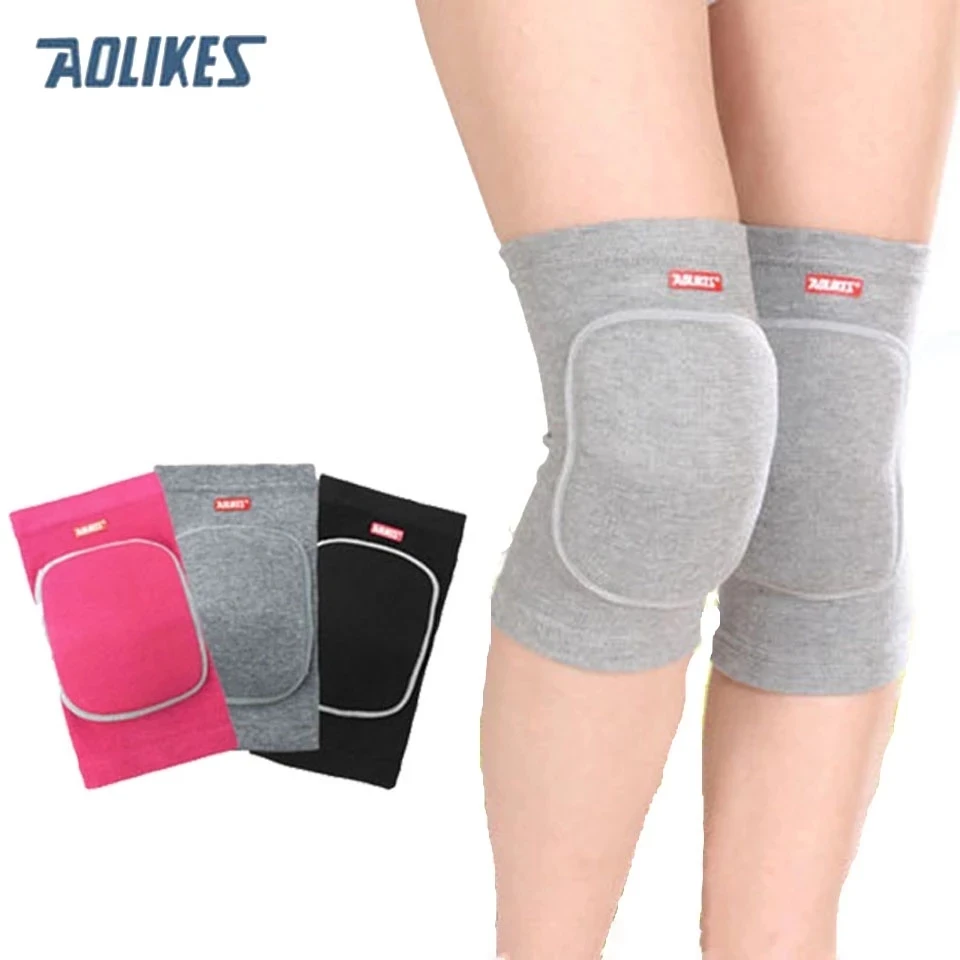 AOLIKES 1 Pair sponge sports knee pads Fitness Tennis training Knee Support Sport Gym Knee pad Safety Children Support