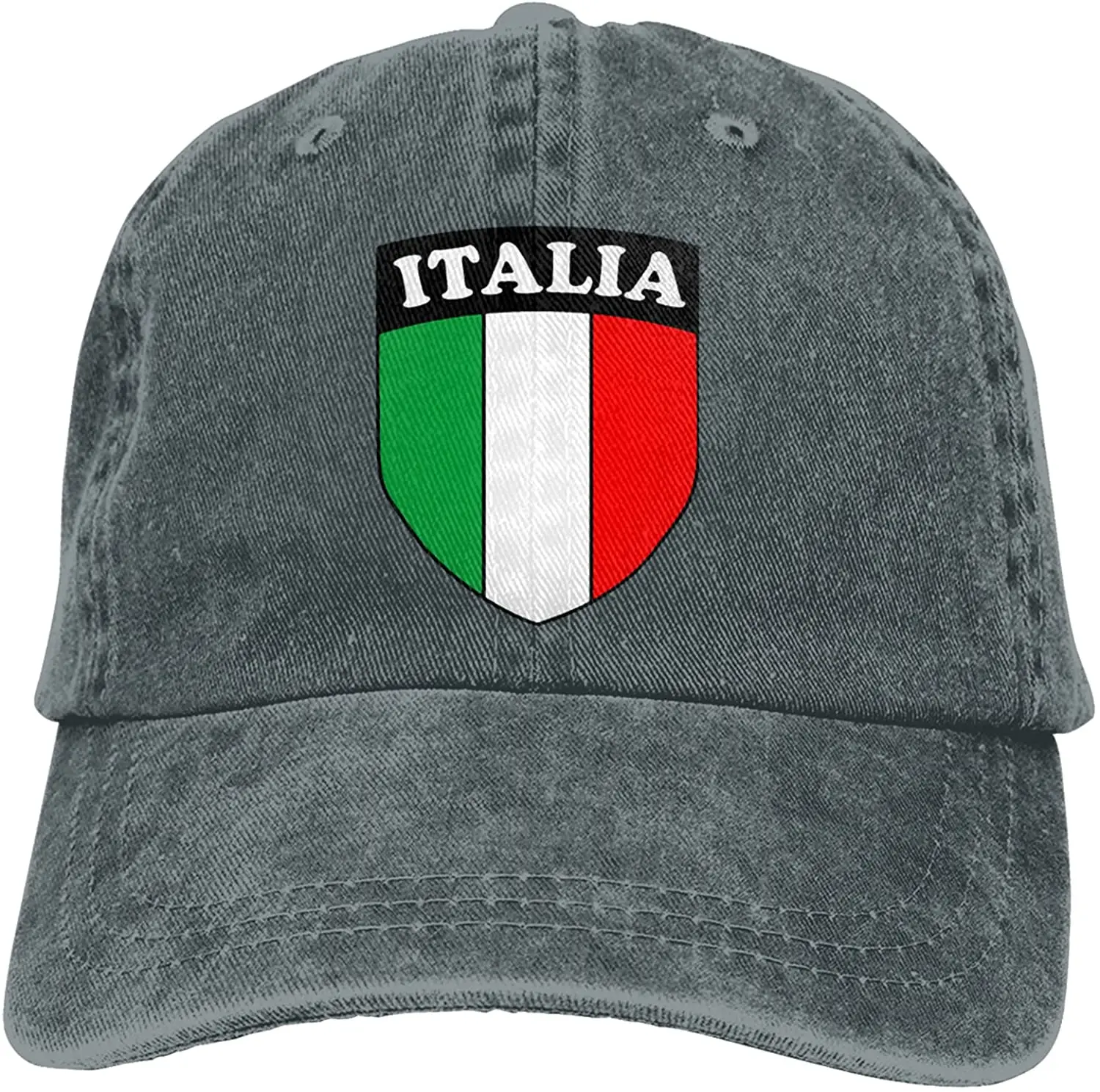 Mens Il Grande Ciclismo Black/Italian flag Cap Sports Adjustable Hat 