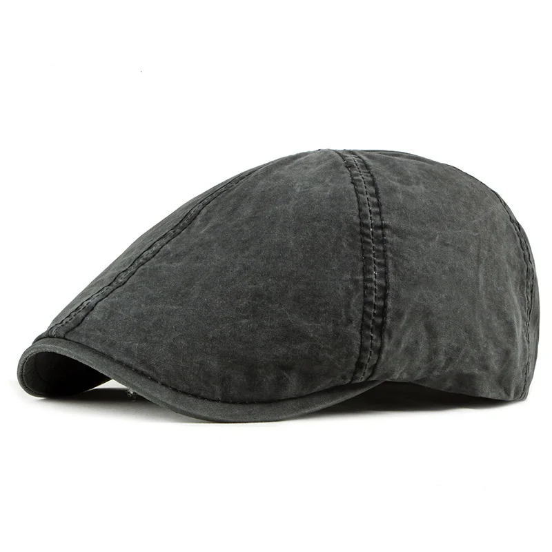 Beret Femme Men's Leisure Hat Retro-glossy Board Simple Six Duck-tongue Caps Women's Forward Cap - Цвет: photo color