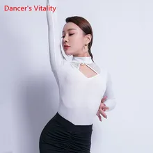 Новые женские сексуальные топы для латинских танцев, Румба, тренировочный костюм для выступлений, Одежда для танцев, профессиональная одежда для упражнений