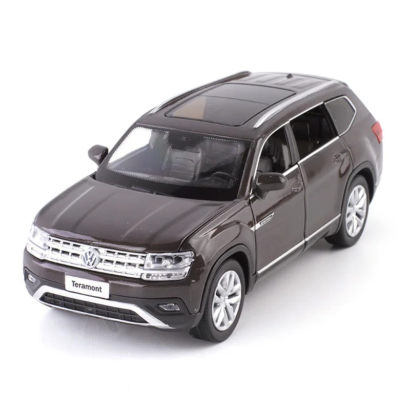 1:32 модель автомобиля из сплава Volkswagen Teramont с открытой спиной, звук и светильник, Детская Игрушечная модель для детей, подарки