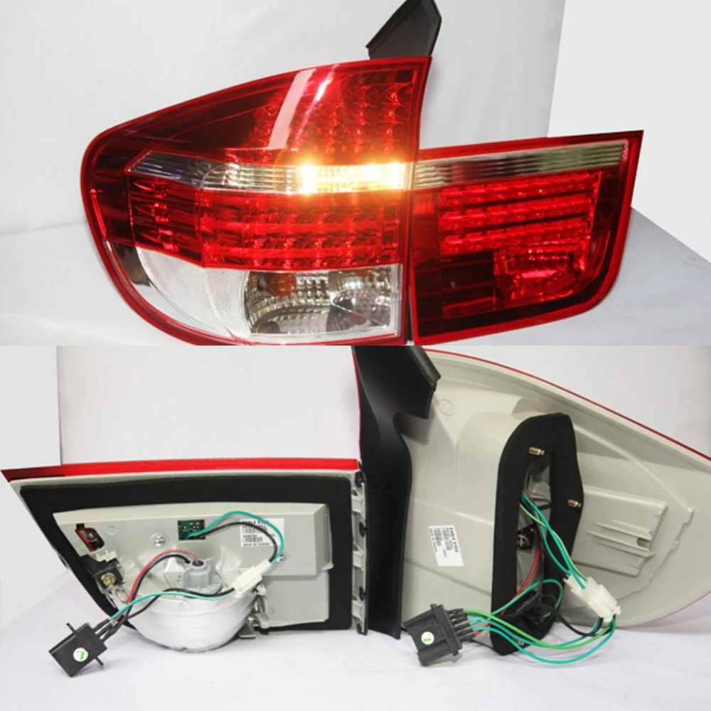 4 шт. 2007 до 2010 год для BMW X5 E70 светодиодный задний фонарь светильник красный белый LF