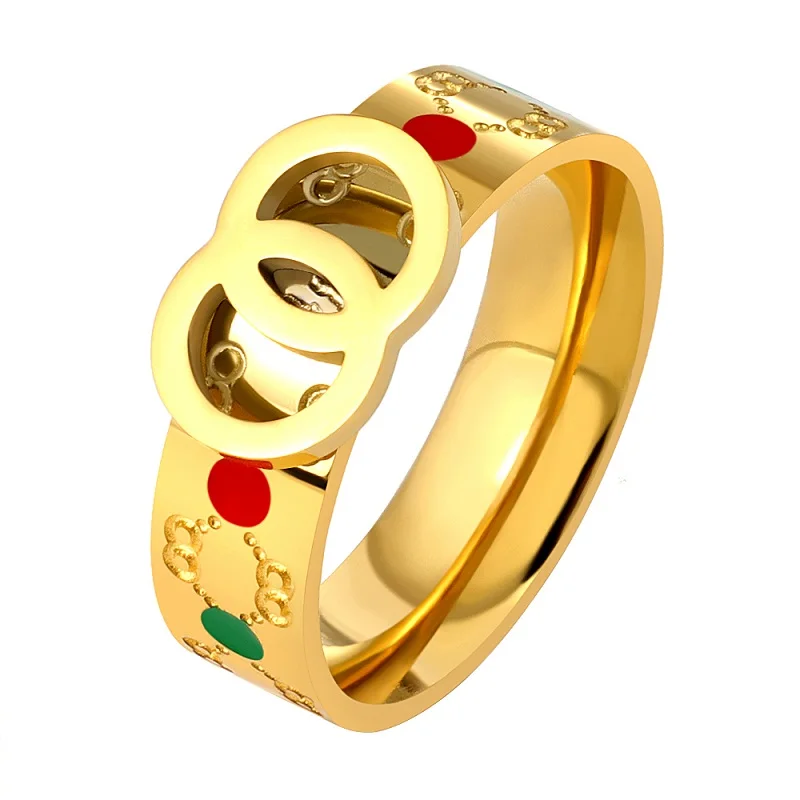 Double Cross Circle Gold Rings