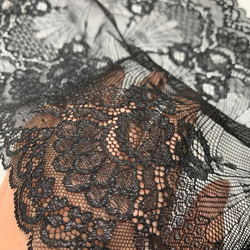 3y/lot Width 21.50cm Dark Apricot With Shiny Elastic Lace 4