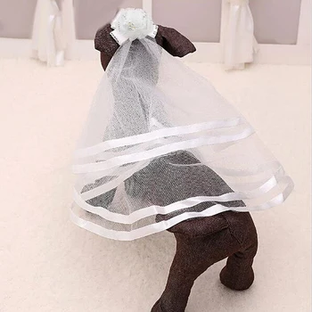 

Bridal Pet Supplier Cute Pet Dog Puppy Cat Wedding Headdress Veil Headwear Hair Clips Grooming