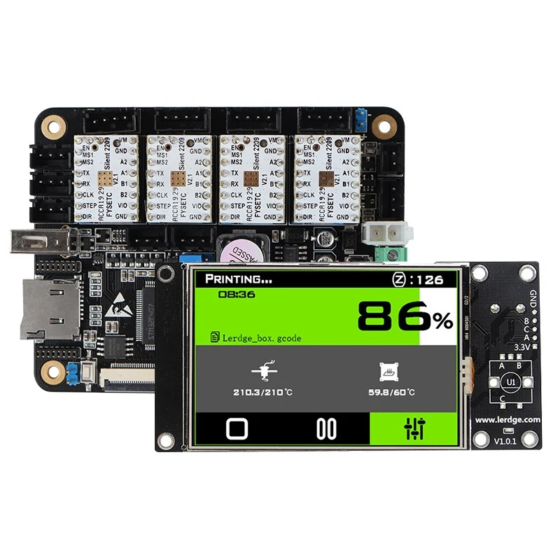 

3D Printer Controller Board with 3.5 Inch Press Screen Kit for Controlling Printer Parts Motherboards with ARM 32Bit Motherboard