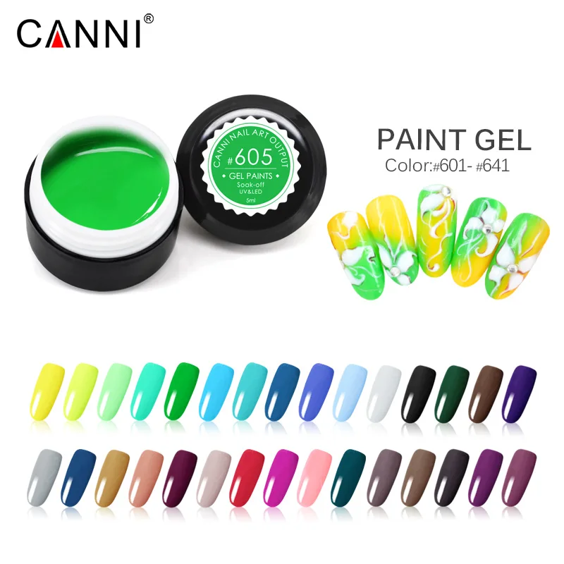  CANNI Painting Gel Pure Solid Color 601-641 LED UV Gel for Nail Art Manicure venalisa Design Gel Pa