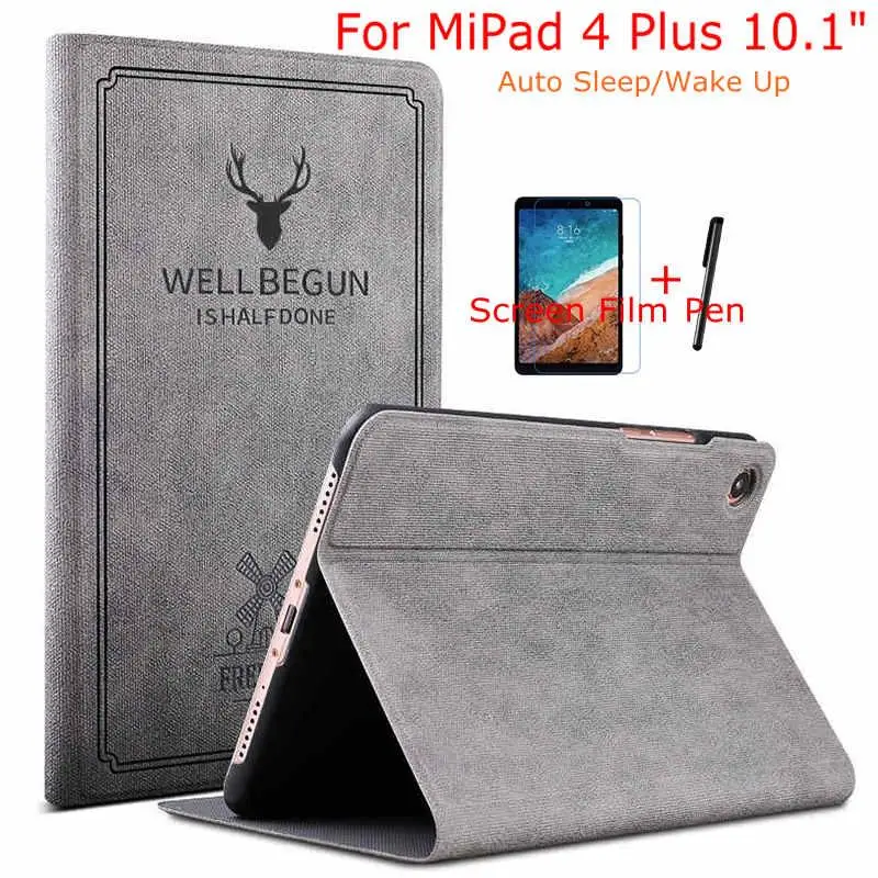 

Case For Xiaomi Mi Pad 4 10 Plus Magnetic Smart PU Leather Cover for Xiaomi MiPad 4 10.1 inch Tablet+Free Film+Pen