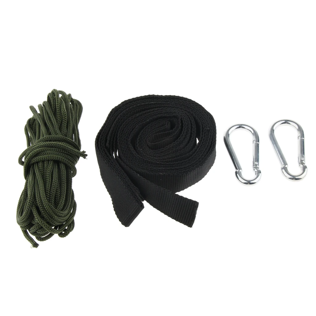 Portable Tree Hammock Swing Hanging Kit Straps +  Net Ropes + Hooks
