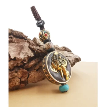

Tibetan Buddha Pendant Keychain Om Ohm Aum Buddhist Ganesha Sign Charm Keyring Car Key Chain Gift for Men Nepal Ethnic Jewelry