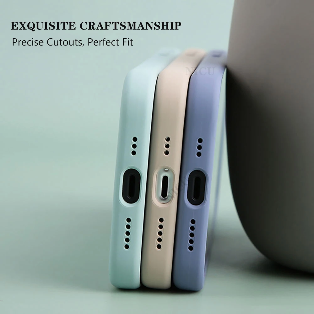 for Apple iPhone 12 Pro Max Mini Case Luxury Liquid Silicone 12 Pro Cover All Inclusive Protection Hard PC Soft Edge
