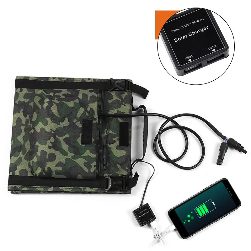 Banco de Energia Fotovoltaico ao ar Livre à Prova Usb para Telefone Dobrável Painel Solar Bolsa Móvel Notebook Ddual Água Dupla pc Carro rv Barco 100w 100w dobrável painel solar saco banco de