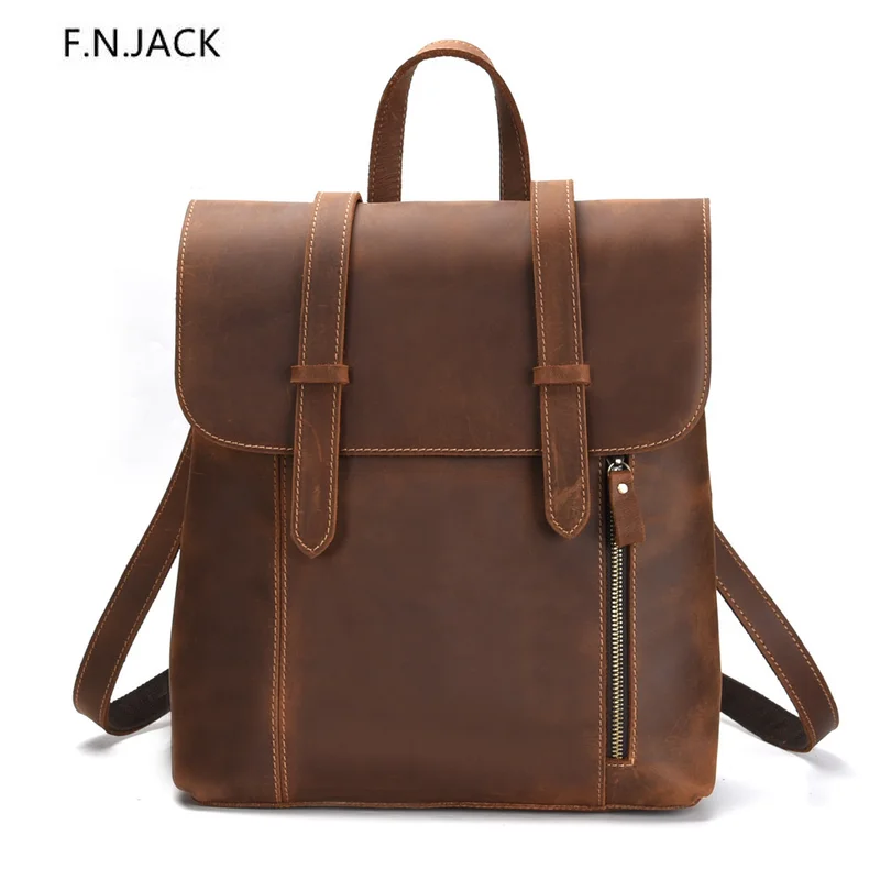 Мужской водонепроницаемый рюкзак F.N.JACK из натуральной кожи дорожная