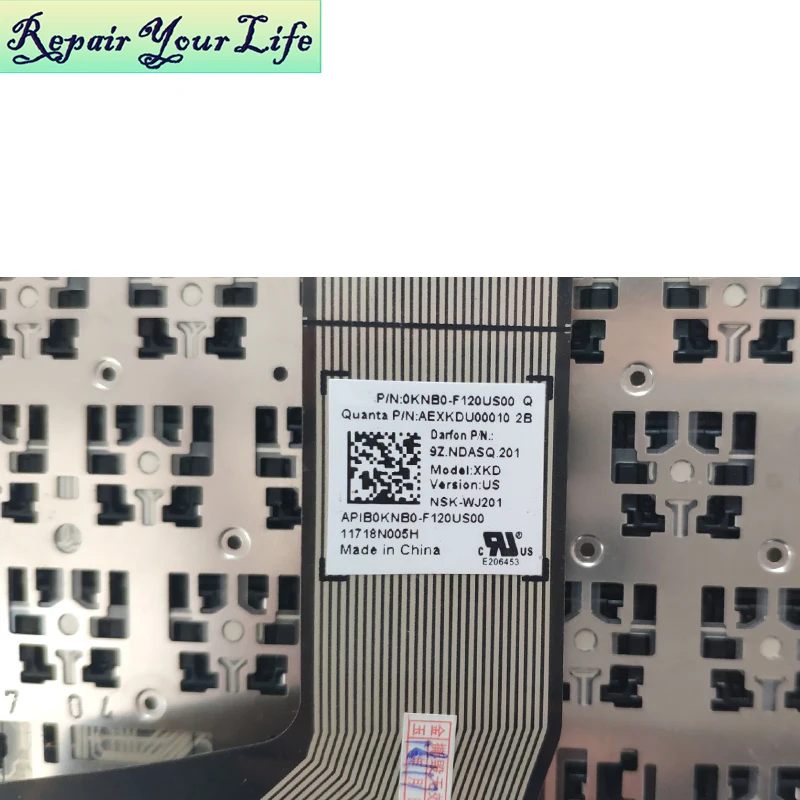 Teclado do Portátil para Asus Acessórios de Teclado Inglês Aexkdu000 9z.ndasq.201 Nsk-wj201 Cinza Chicony S410 Eua 0knb0-f120us00 - Imagem 5