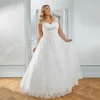 Romantic A Line Wedding Dress Cap Sleeve V Neck Sleeveless Appliques Vestido De Noiva Long Bridal Gown Plus Size Customized 5