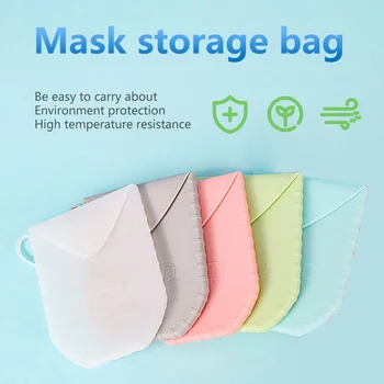 

Portable Silicone Flat Face Mask Storage Box Dustproof and Moisture-Proof Cover Holder Case Storage Bag Organizers