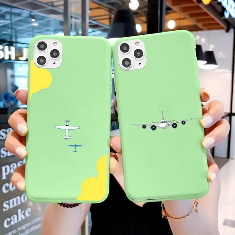 Чехол для телефона с рисунком летающего самолета IPhone 6 6s 7 8 Plus X Xs Xr Xsmax 11 12 Pro Promax 12mini