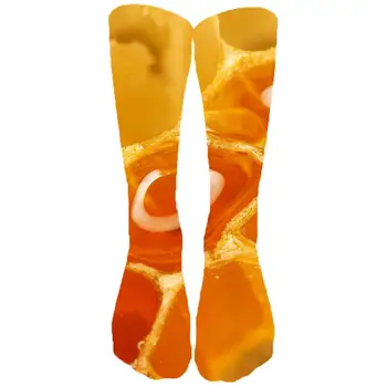 

KYKU Brand Geometric Socks Women Psychedelic Sock 3d Vortex Funny Print Honey Socks Animal Honeycomb Stocking Printed