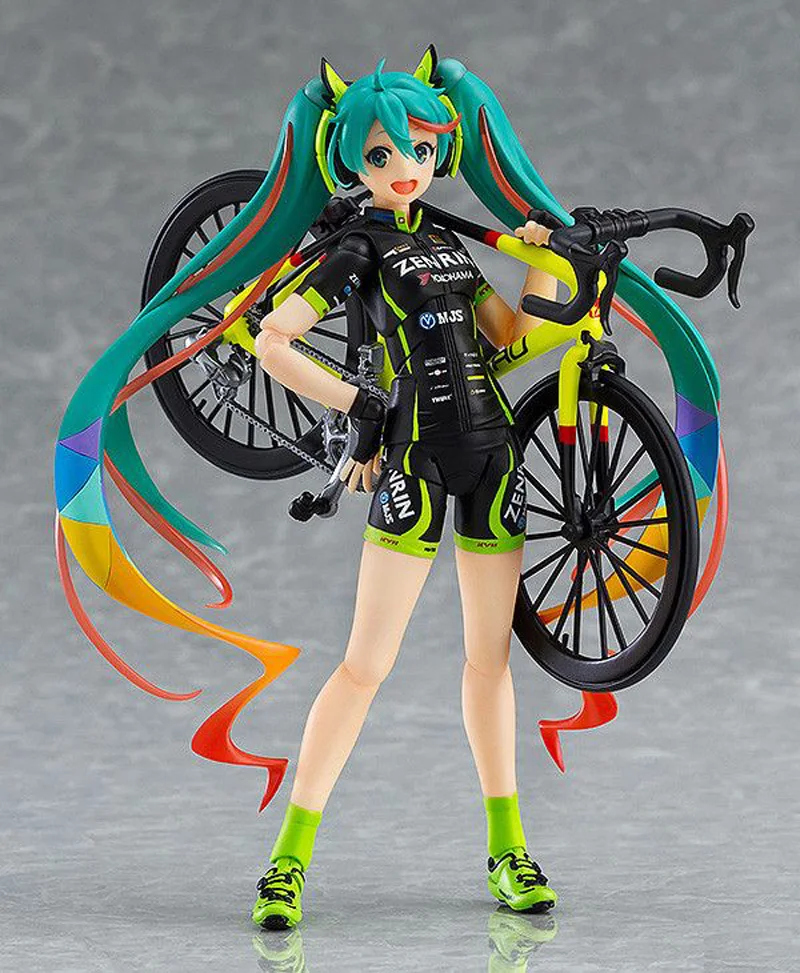 

14cm Hatsune Miku Figma 307 Racing Miku 2015 teamUKYO support pvc Anime action figure Place adorn article model toy