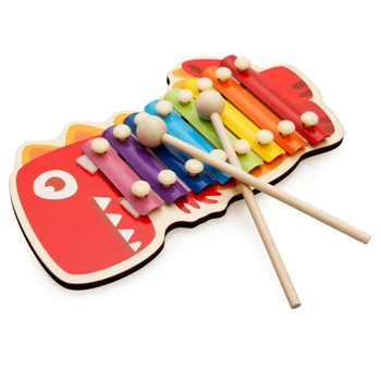 

8-Tone Hand Knocking Piano Early Education Musical Instruments Toys Keyboards Wooden Cartoon Animal