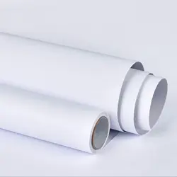 Solid  Matte White Contact Paper Peel And Stick Wallpaper Waterproof Self Adhesive Vinyl For Countertop Cabinet Shelf Home Deco