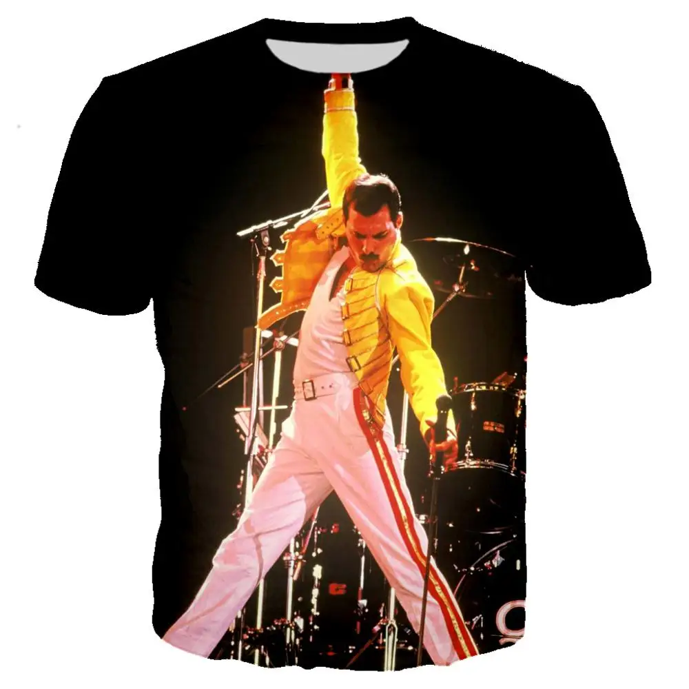 Мужская футболка с 3D принтом Queen Band Freddie Mercury Rock крутая классная/уличная одежда