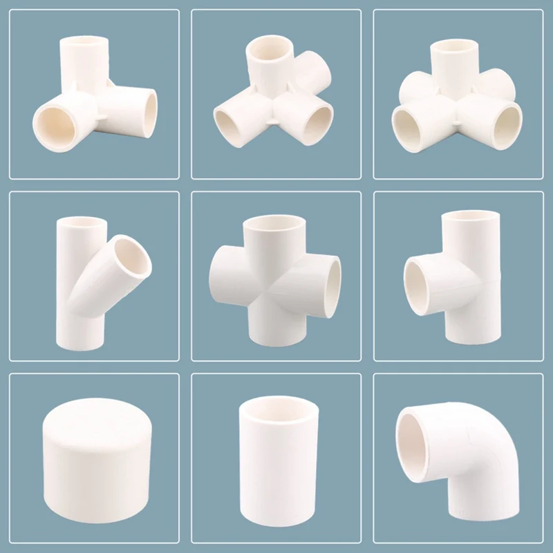 12 Pezzi Raccordi per Tubi a T 20mm PVC 3 Vie Connettore per Tubi